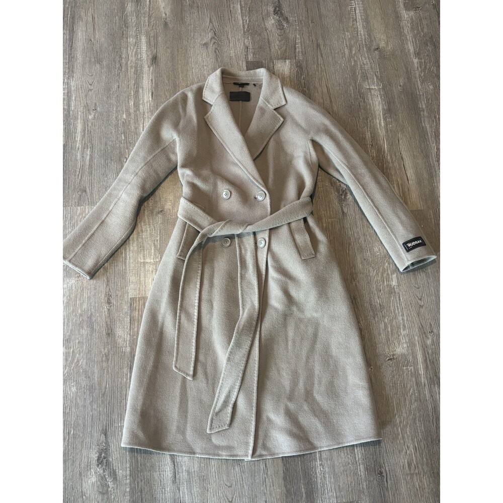 Women’s Rudsak Wool Peacoat Josée 3/4 Length Double Breasted Cement Coat XS